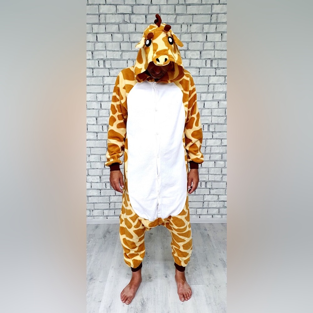 Giraffe Kigurumi Adult Small Animal Onsie Pajamas PJs Romper Jumpsuit EUC
